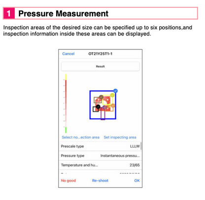 Fujifilm Prescale Mobile App screenshot pressure measurement