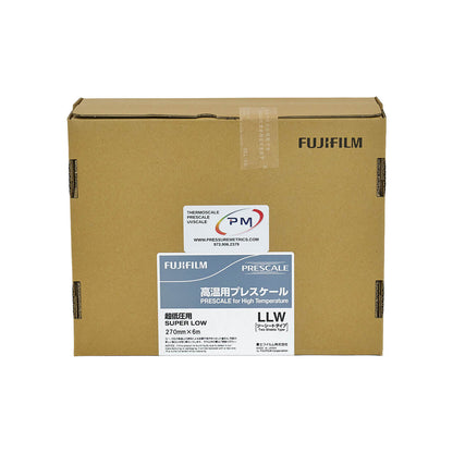 Fujifilm Prescale High Temperature 200 LLW Super Low Pressure Film Roll Cardboard box on a white background