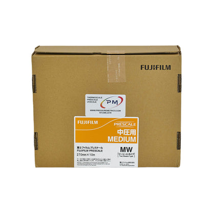 Fujifilm Prescale MW Medium Pressure Film Roll Cardboard box on a white background