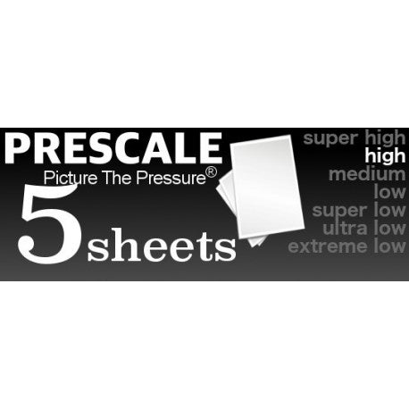 Prescale High 5-Sheet Pack - Pressure Indicating Film - Pressure Metrics