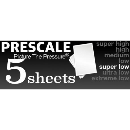 Prescale Super Low 5-Sheet Pack - Pressure Indicating Film - Pressure Metrics